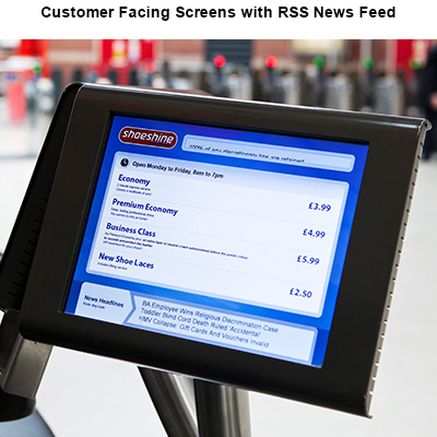 Customer Facing Screens with RSS News Feed